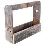Green outdoor decor item - a reclaimed wood toolbox.