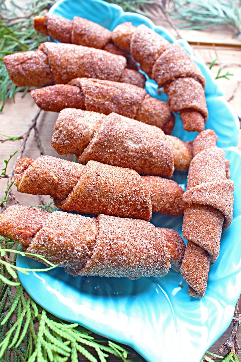 These flaky cinnamon twists are lightly covered in cane sugar and cinnamon and are made using one of my favourite vegan food products - almond milk!