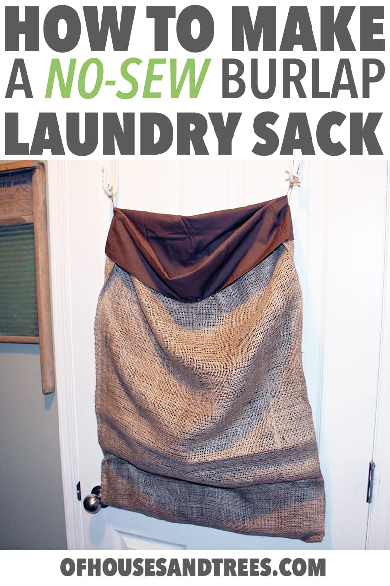 Here's an easy, cheap and fun way to make a no-sew DIY laundry bag. All you need is a pillowcase, a burlap sack, some sisal twine and a few safety pins!