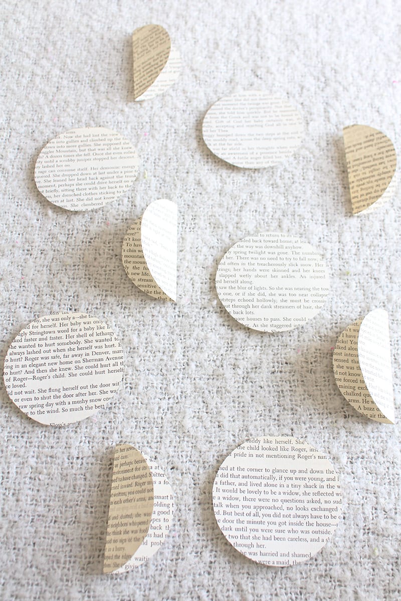 How to make a paper orb from old book pages. Step 3: Once you're done tracing, cut the circles out and begin folding them in half, keeping the side of the page you want facing out on the inside. (Meaning you won't see it after you've folded the circle.)