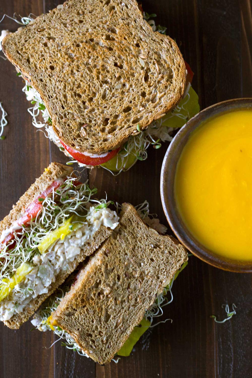 This tasty looking Chickpea Salad Sandwich from Pass the Plants is just one of many healthy, vegan lunch ideas - that both kids and adults will love!