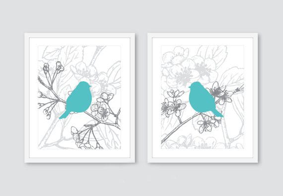 Keep your eco-friendly kid's room simple with nature-inspired decor like these beautiful bird prints.