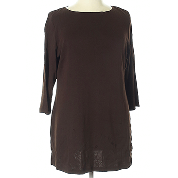 Brown women's tunic on a mannequin.