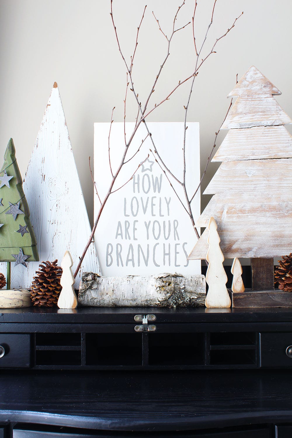 Looking for holiday decor projects? Try this Christmas tree sign, which uses eco-friendly materials and is just as green as a Christmas tree!