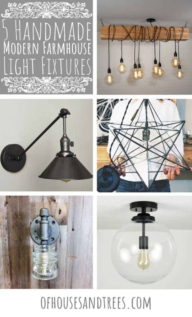Looking for modern farmhouse light fixtures? Well, these five beauties are the real deal as they were all handmade! 