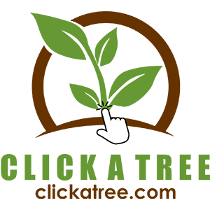 An illustration with a brown half circle, a green tree and a click symbol with the words "click a tree, clickatree.com." Click to visit the Click A Tree website.