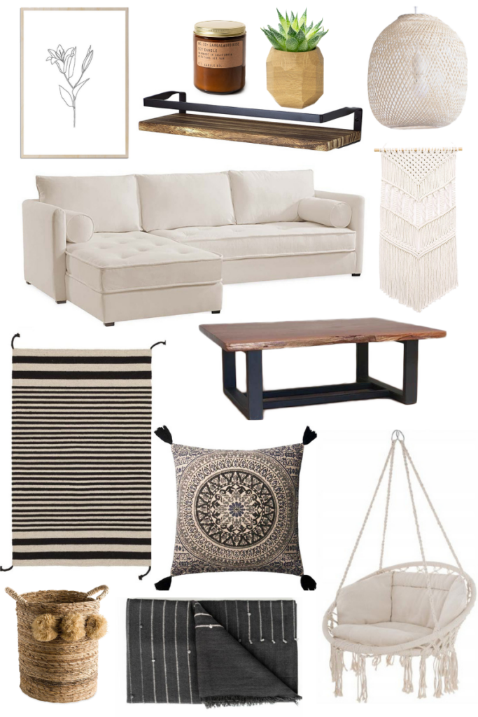 Here's how to create a modern boho living room, which balances the funky boho vibe with clean lines and neutral colours.