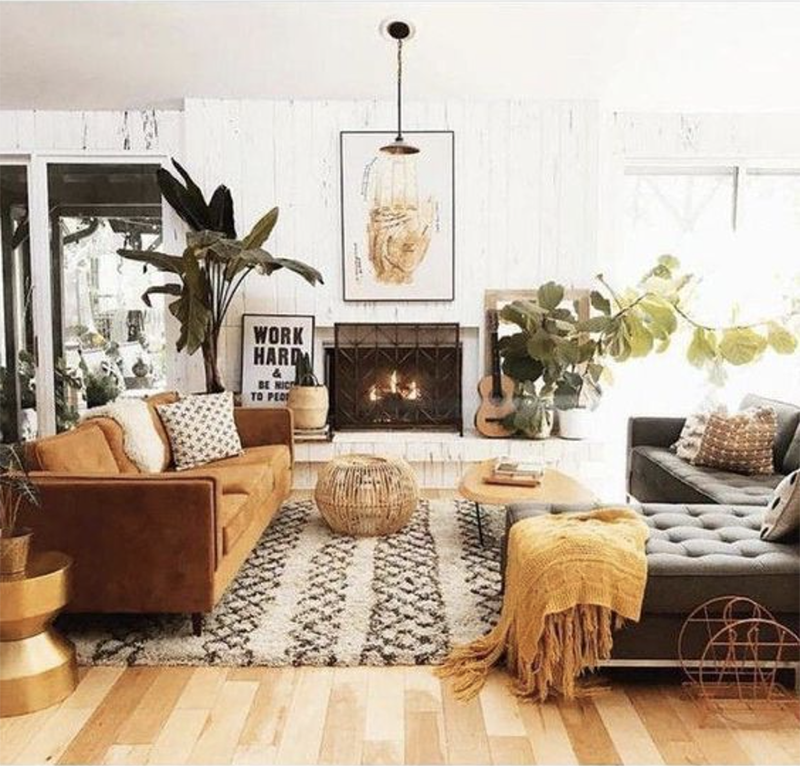 Here's how to create a modern boho living room, which balances the funky boho vibe with clean lines and neutral colours - like this one by @sunwoven.