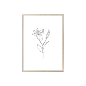 Here's how to create a modern boho living room, which balances the funky boho vibe with clean lines and neutral colours - and features beautiful decor like this lily art print.