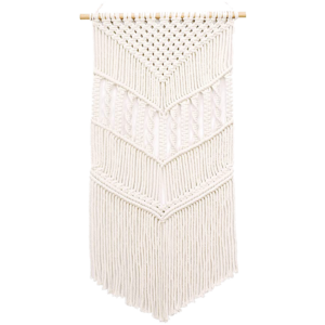 Here's how to create a modern boho living room, which balances the funky boho vibe with clean lines and neutral colours - and features beautiful decor like this macrame wall hanging.