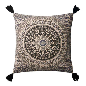 Here's how to create a modern boho living room, which balances the funky boho vibe with clean lines and neutral colours - and features beautiful decor like this patterned throw pillow.