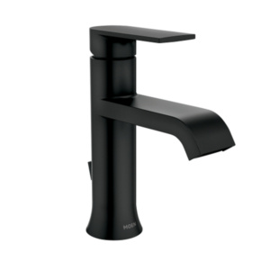 Black bathroom sink faucets are on trend. And thanks to brands like Moen - you can save water in style with their low-flow, WaterSense labelled fixtures.
