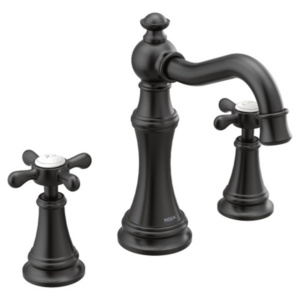 Black bathroom sink faucets are on trend. And thanks to brands like Moen - you can save water in style with their low-flow, WaterSense labelled fixtures.