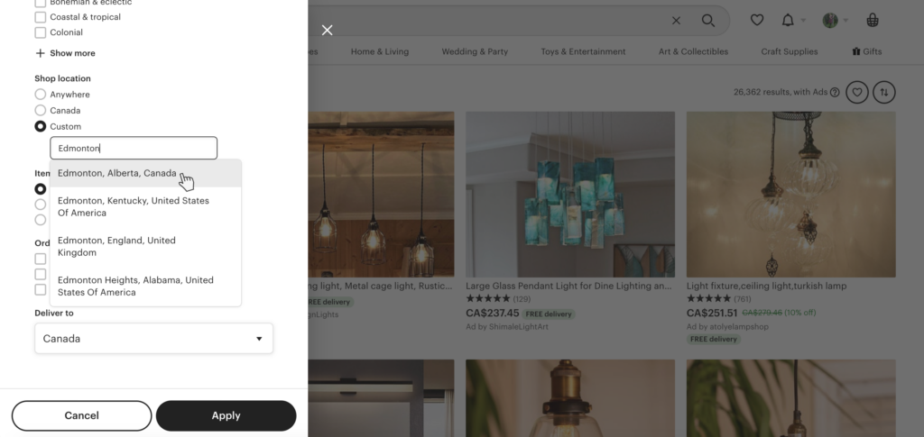Love handmade and vintage items AND supporting local businesses? Did you know you can use Etsy to shop local? Well, you can! All you have to do is use the custom location filter. Easy, right?