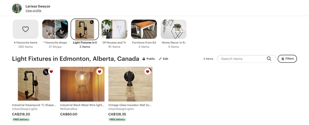Love handmade and vintage items AND supporting local businesses? Did you know you can use Etsy to shop local? Well, you can! And a fun way to do it is to create your own custom favourites list - featuring locally made products!
