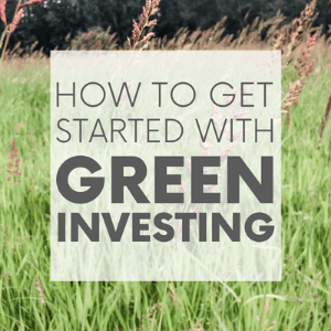 A field of tall green grass with the words "how to get started with green investing." Click to visit post.