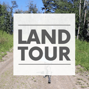 A little girl running on a country road with the words "land tour." Click to visit post.