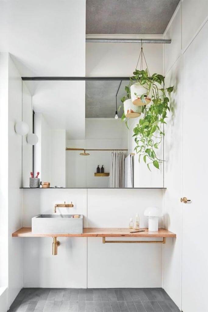 A bright, white bathroom.