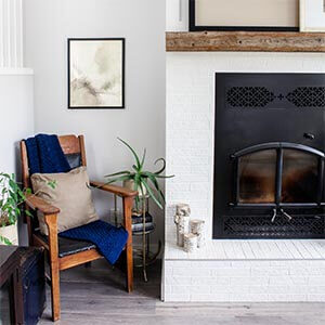 A bright living room with vintage furniture and modern accents.